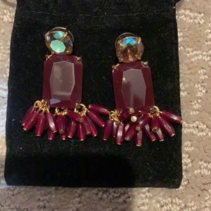 Jcrew Merlot colored chandelier earrings